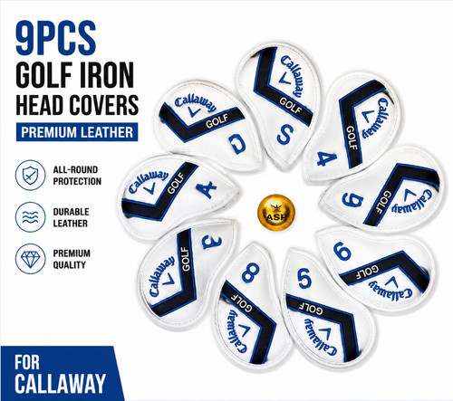 Leather golf club covers - leather, iron